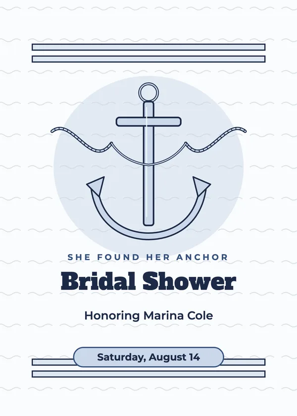 Anchor & Rope — Beach & Nautical bridal shower invitation