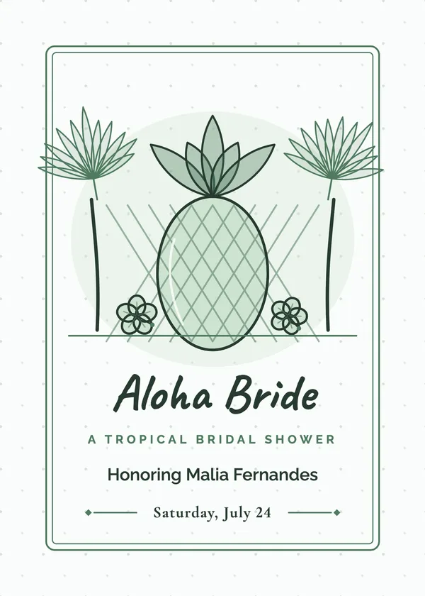Aloha Bride — Tropical bridal shower invitation