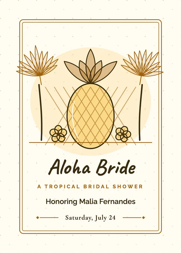 Aloha Bride — Tropical bridal shower invitation