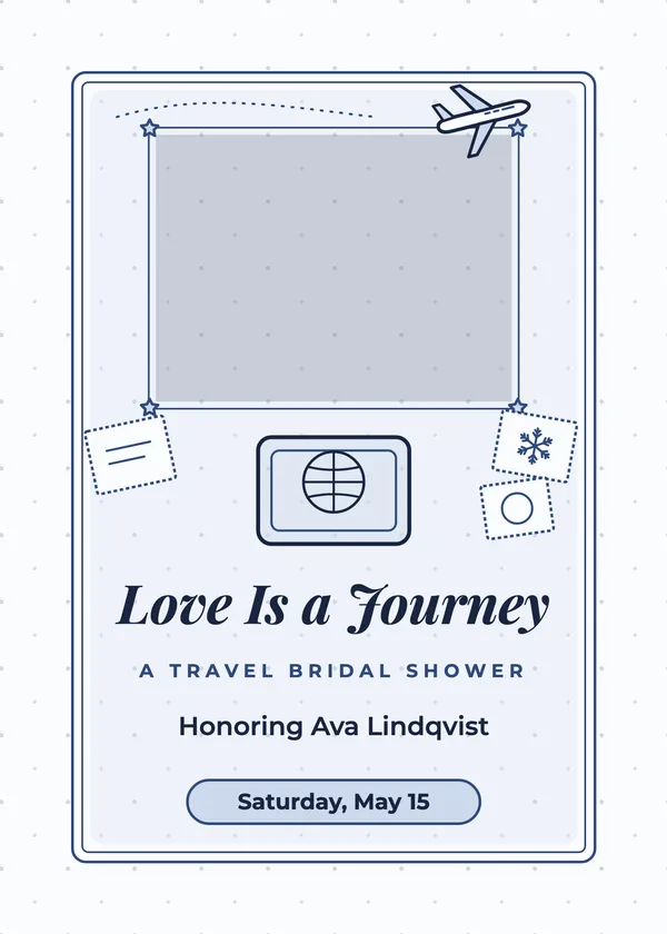 Passport — Travel & Passport bridal shower invitation with a photo window