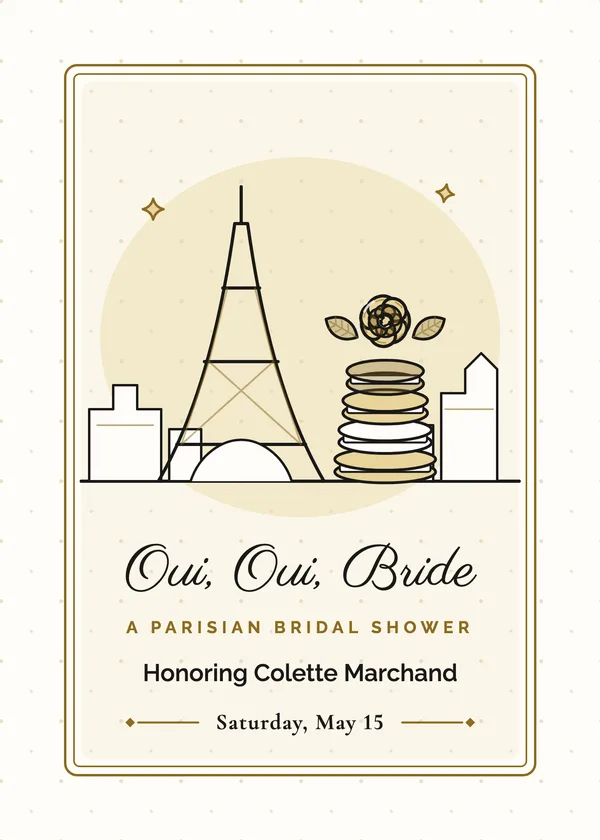 Paris & Macarons — Paris & Italy bridal shower invitation