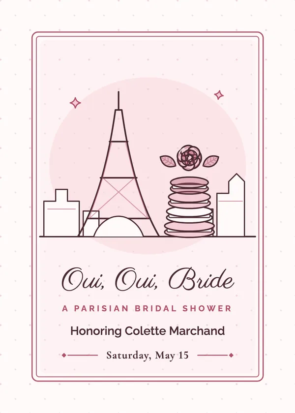 Paris & Macarons — Paris & Italy bridal shower invitation