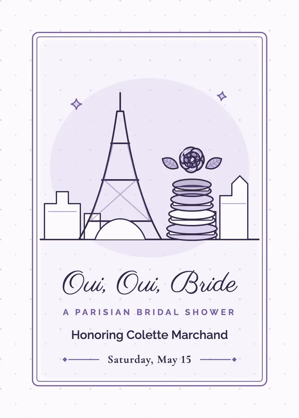 Paris & Macarons — Paris & Italy bridal shower invitation