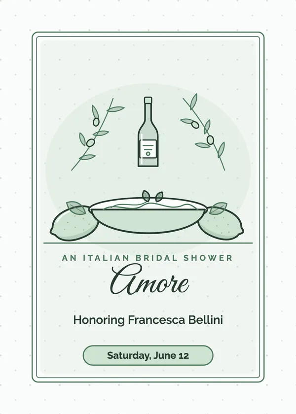 Amore — Paris & Italy bridal shower invitation
