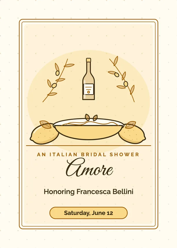 Amore — Paris & Italy bridal shower invitation
