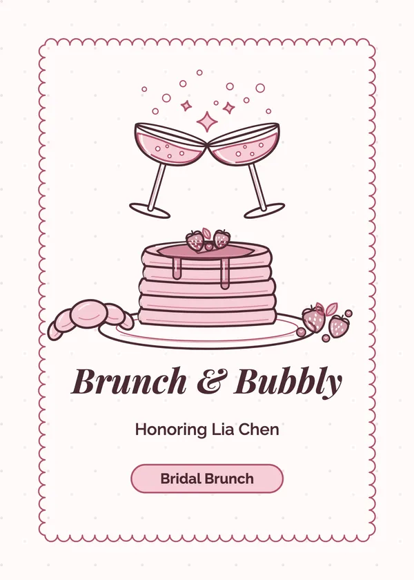Brunch & Bubbly — Brunch & Bubbly bridal shower invitation