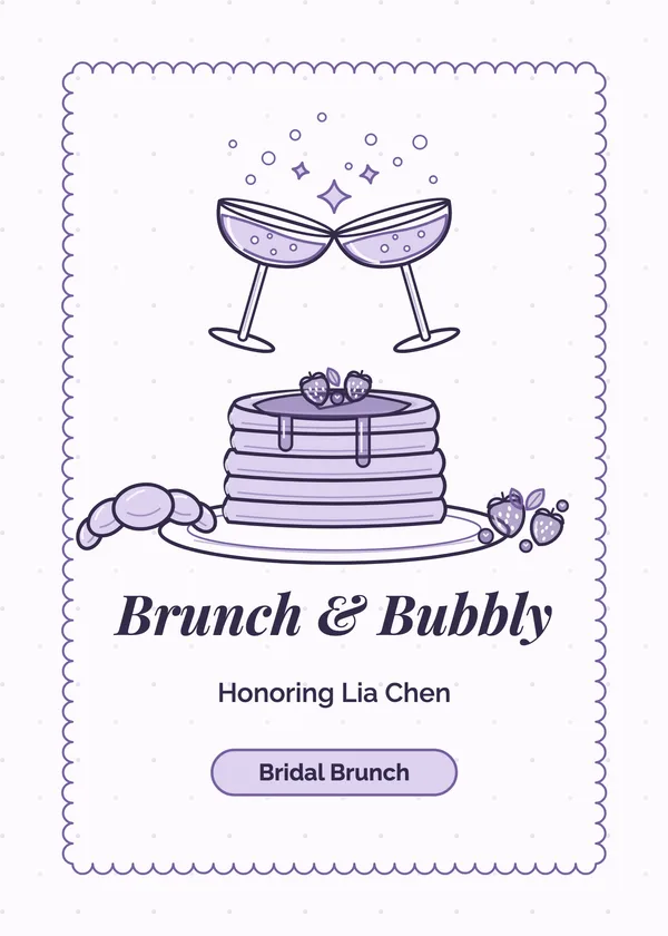 Brunch & Bubbly — Brunch & Bubbly bridal shower invitation