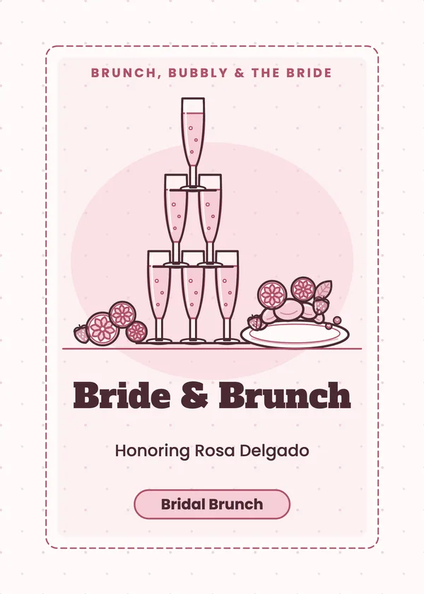 Mimosa Tower — Brunch & Bubbly bridal shower invitation