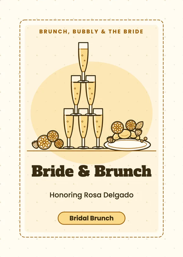 Mimosa Tower — Brunch & Bubbly bridal shower invitation