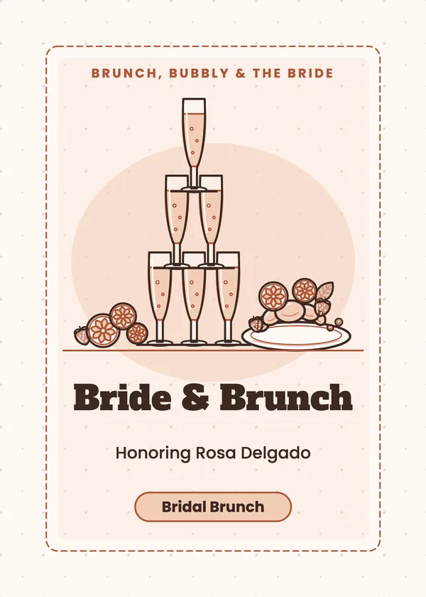 Mimosa Tower — Brunch & Bubbly bridal shower invitation