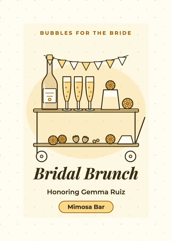 Mimosa Bar Cart — Mimosa Bar & Luncheon bridal shower invitation