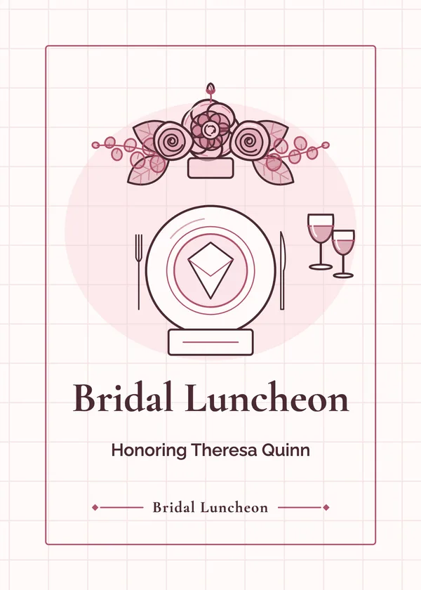Luncheon Setting — Mimosa Bar & Luncheon bridal shower invitation