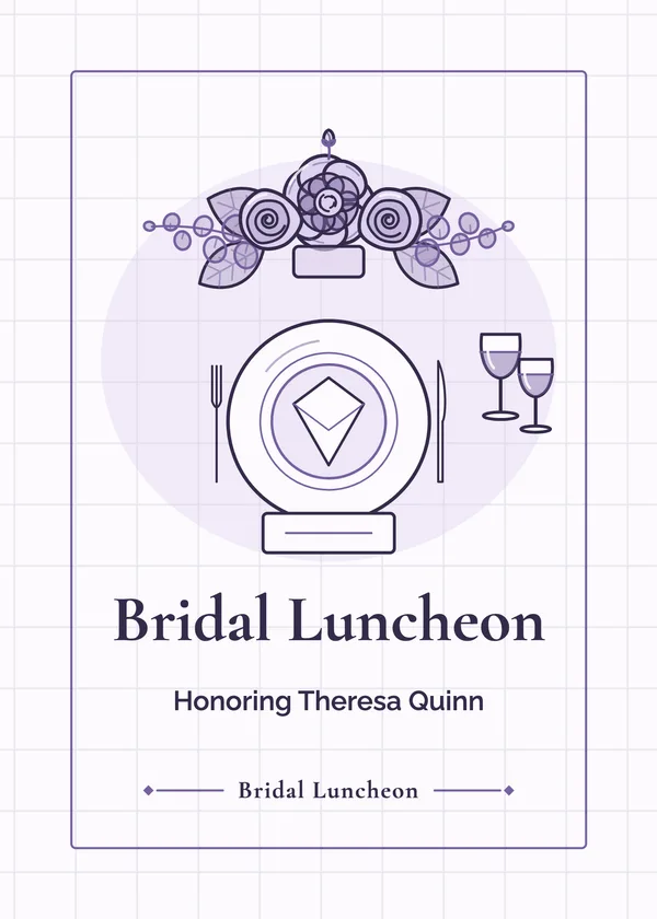 Luncheon Setting — Mimosa Bar & Luncheon bridal shower invitation