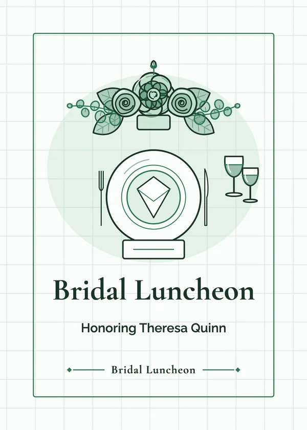 Luncheon Setting — Mimosa Bar & Luncheon bridal shower invitation