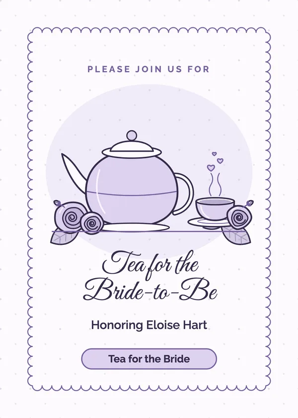 Teapot & Roses — Tea Party bridal shower invitation