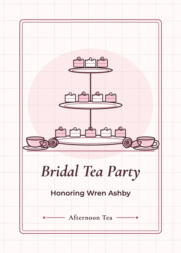 Tiered Tea Stand — Tea Party bridal shower invitation