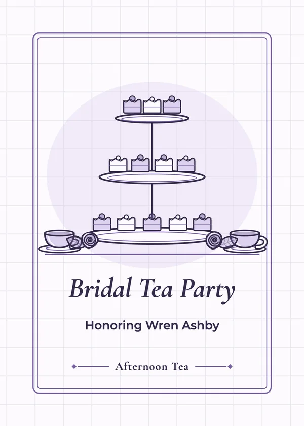 Tiered Tea Stand — Tea Party bridal shower invitation
