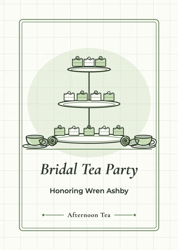 Tiered Tea Stand — Tea Party bridal shower invitation