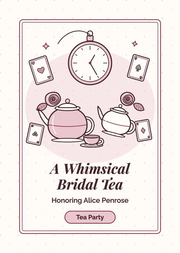 Wonderland Tea — Tea Party bridal shower invitation