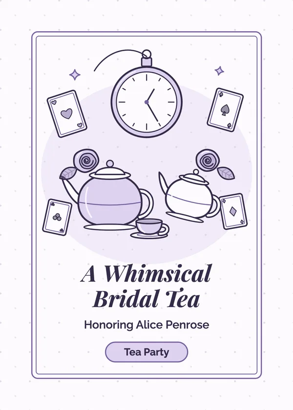 Wonderland Tea — Tea Party bridal shower invitation