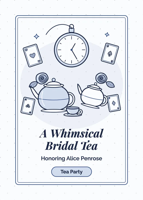 Wonderland Tea — Tea Party bridal shower invitation