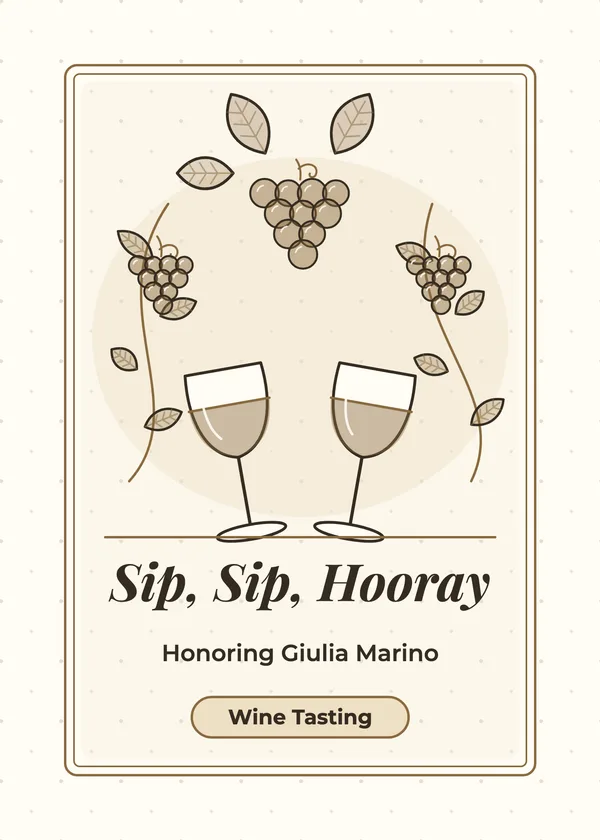 Wine & Grapes — Wine Tasting bridal shower invitation