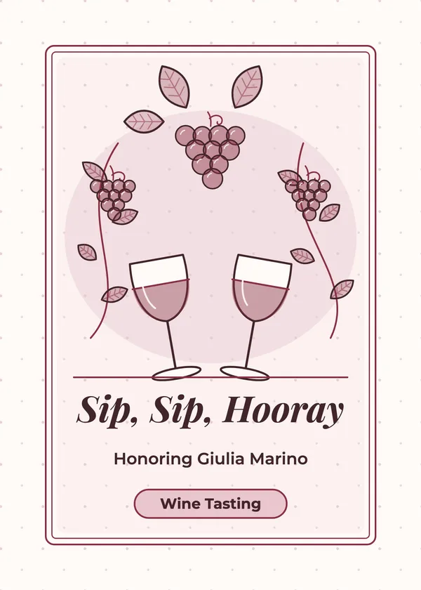 Wine & Grapes — Wine Tasting bridal shower invitation