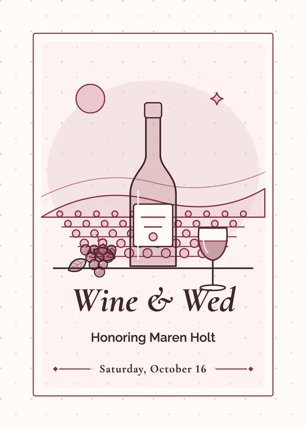 Wine & Wed — Wine Tasting bridal shower invitation