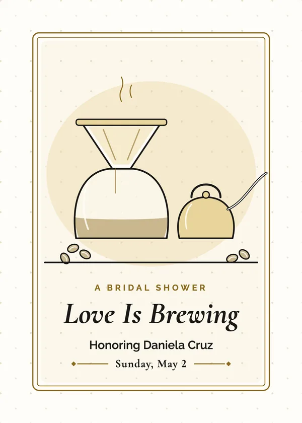 Pour-Over — Love Is Brewing bridal shower invitation