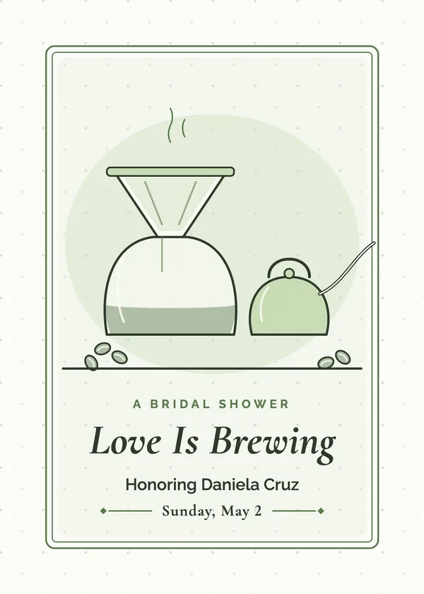 Pour-Over — Love Is Brewing bridal shower invitation