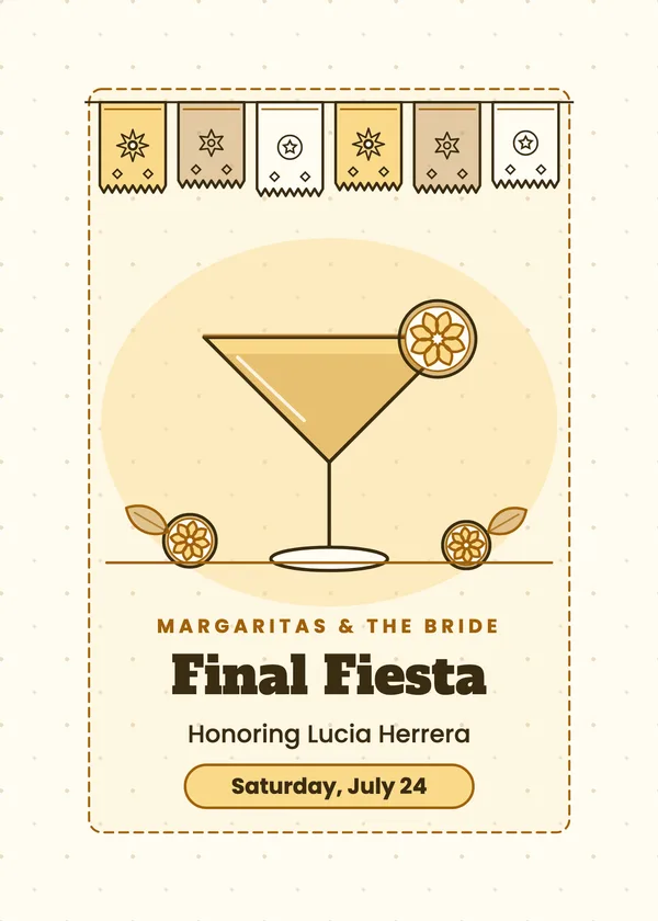 Papel Picado — Final Fiesta bridal shower invitation