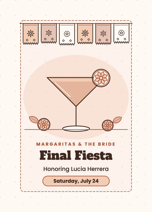 Papel Picado — Final Fiesta bridal shower invitation