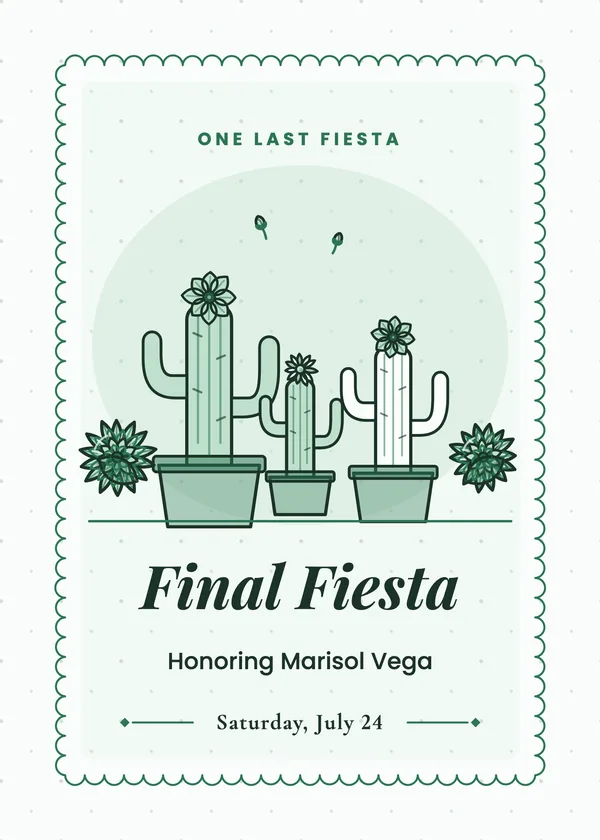 Cacti & Blooms — Final Fiesta bridal shower invitation
