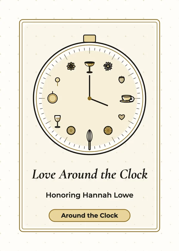 Clock Face — Around the Clock bridal shower invitation