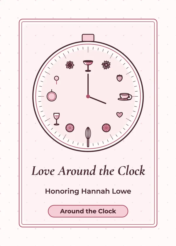 Clock Face — Around the Clock bridal shower invitation