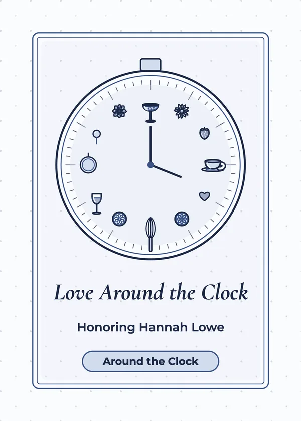 Clock Face — Around the Clock bridal shower invitation