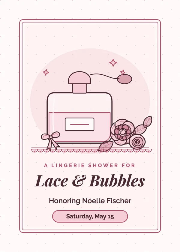 Perfume & Lace — Lingerie bridal shower invitation