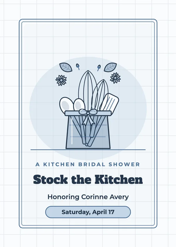 Stock the Kitchen — Stock the Kitchen & Recipes bridal shower invitation