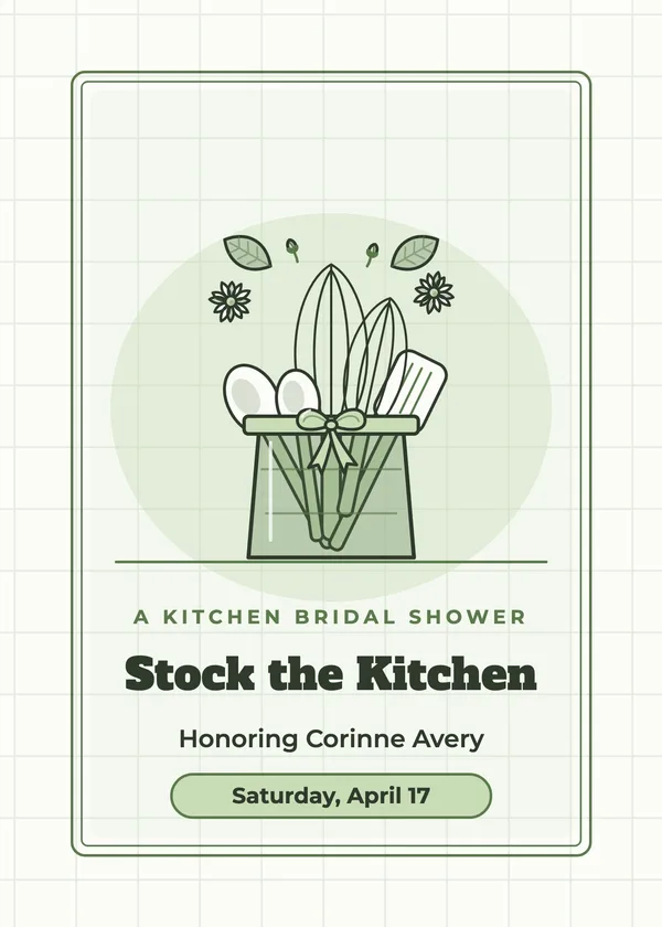 Stock the Kitchen — Stock the Kitchen & Recipes bridal shower invitation