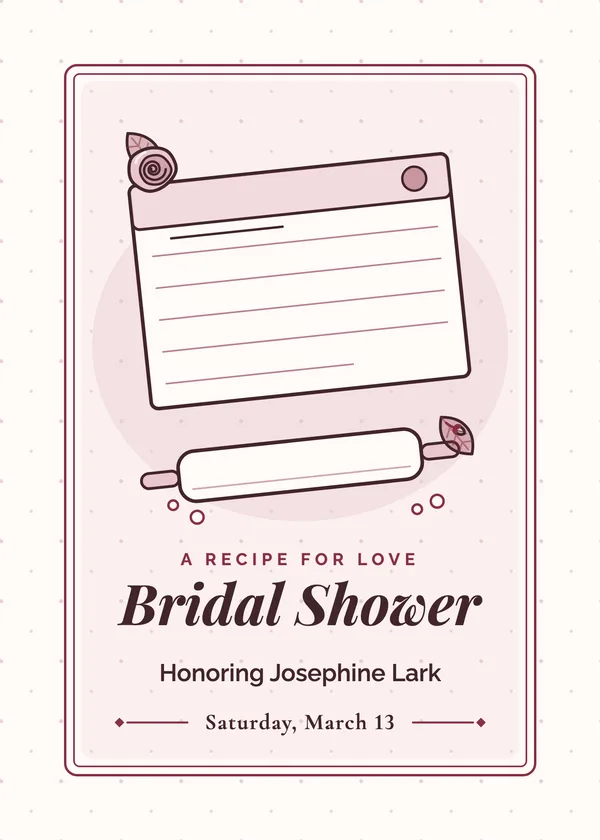 Recipe Card — Stock the Kitchen & Recipes bridal shower invitation
