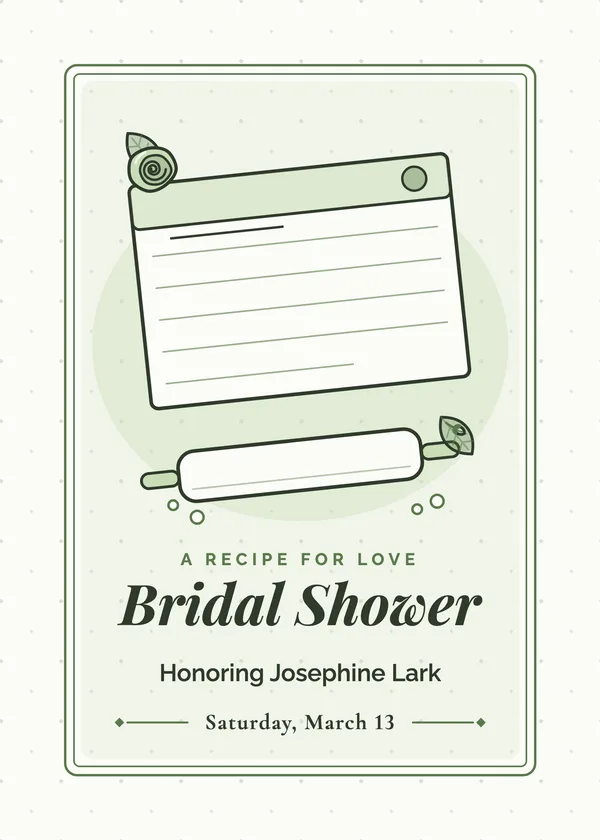 Recipe Card — Stock the Kitchen & Recipes bridal shower invitation