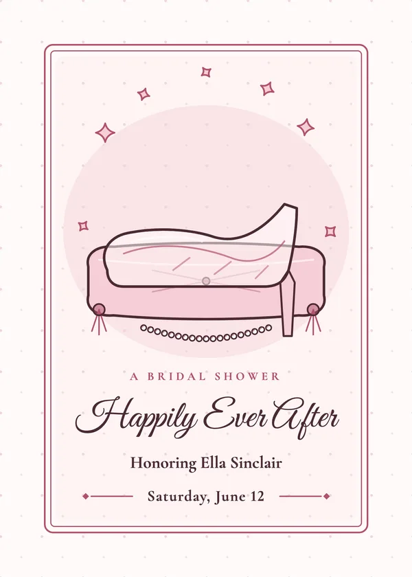 Glass Slipper — Happily Ever After bridal shower invitation