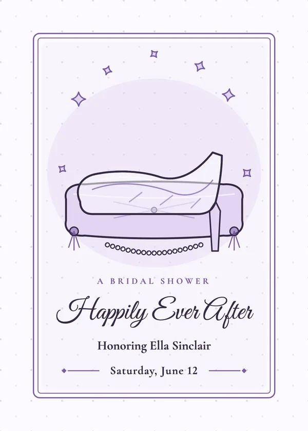 Glass Slipper — Happily Ever After bridal shower invitation