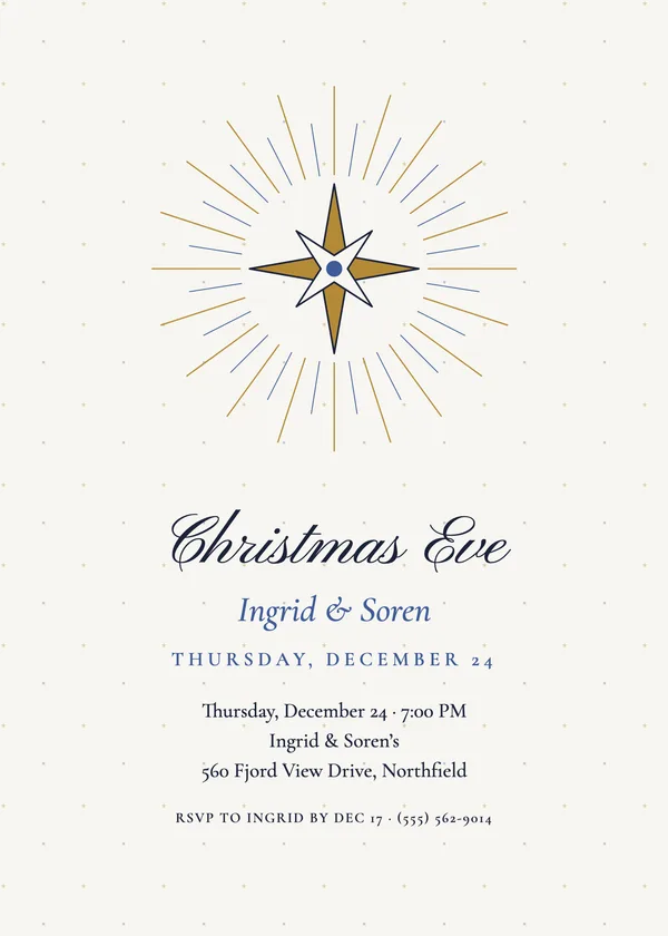 North Star — Christmas Eve Christmas party invitation