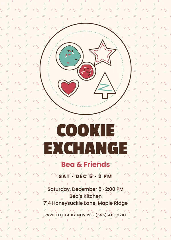 Cookie Plate — Cookie Exchange Christmas party invitation