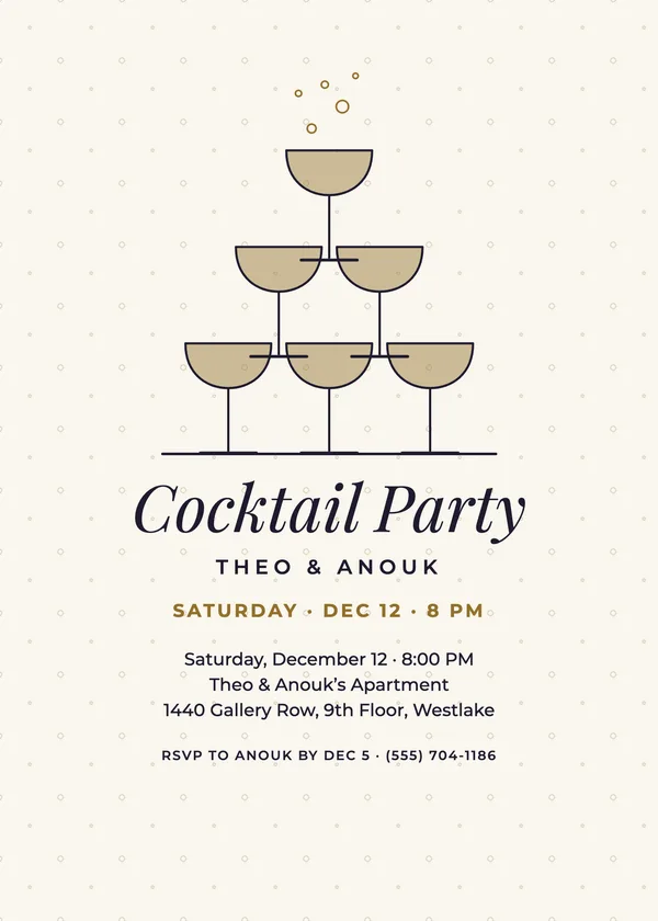Coupe Tower — Cocktail Party Christmas party invitation