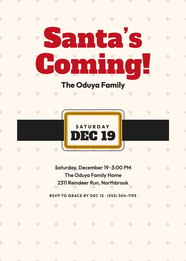 Santa Belt — Santa & Elf Christmas party invitation