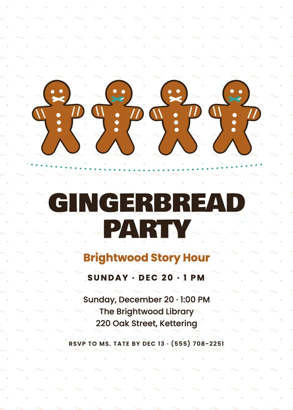 Ginger Chain — Gingerbread Christmas party invitation
