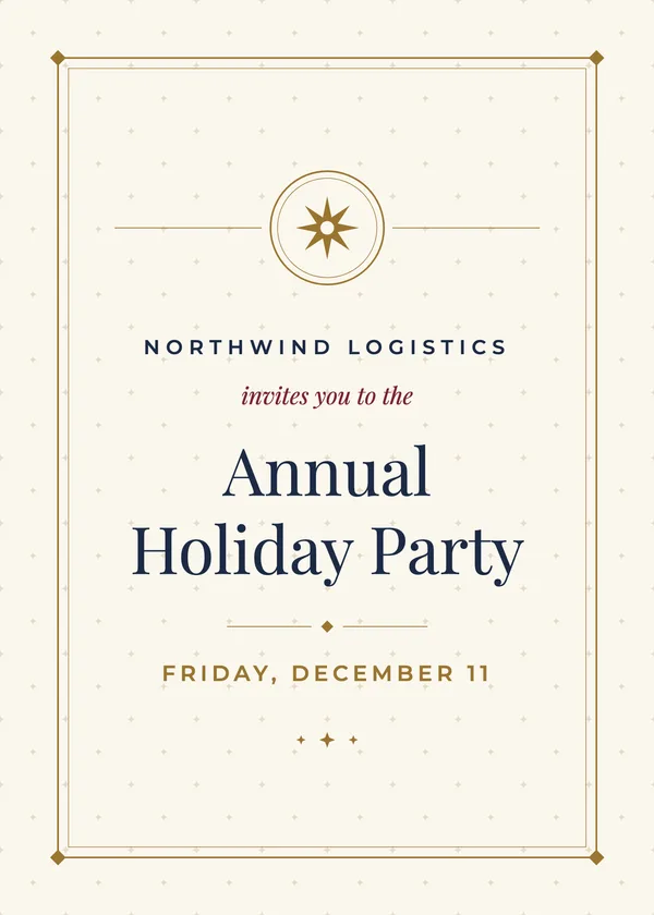 Classic Crest — Classic Corporate Christmas party invitation
