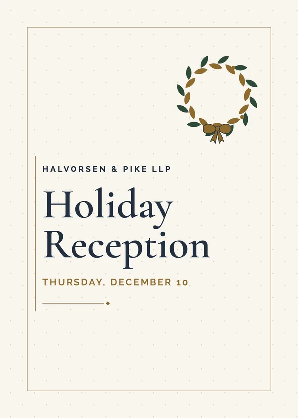 Evergreen Seal — Classic Corporate Christmas party invitation